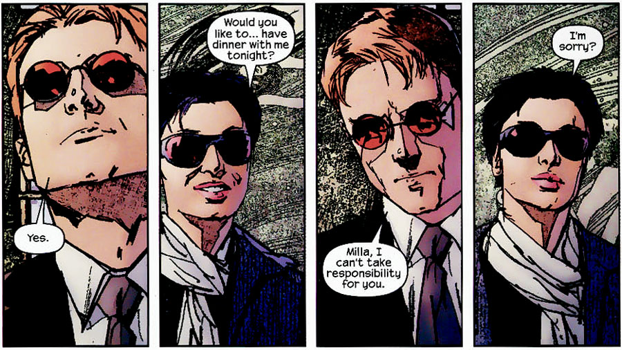 Murdock and Milla por Bendis e Maleev.