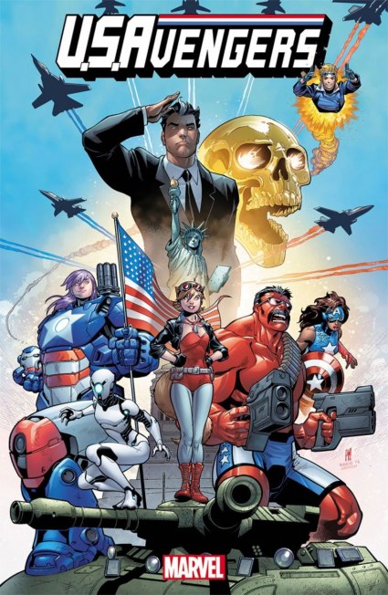 Capa de USAvengers 01, com Roberto da Costa em destaque. 