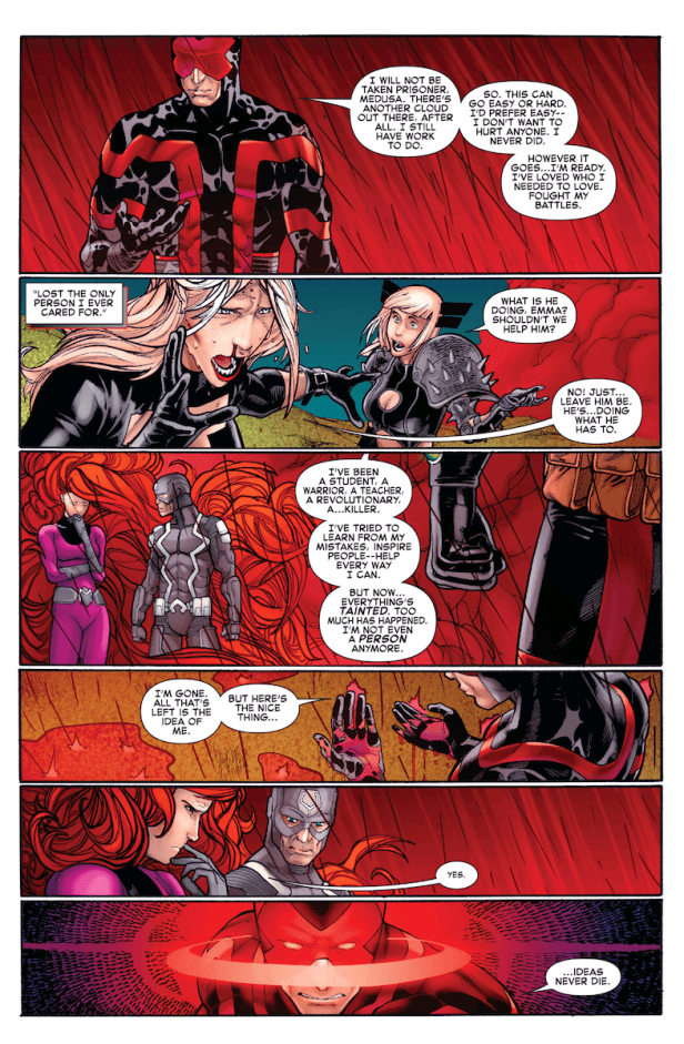 Ciclope discursa diante de Medusa e Raio Negro. 