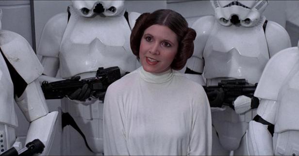 Uma versão jovem como esta de Leia aparece no fim de Rogue One. 