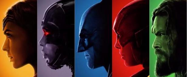 justiceleague banner faces posters