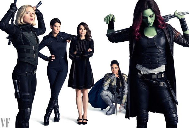 avengers infinity war vanity fair widow hill laura barton valkyrie gamora
