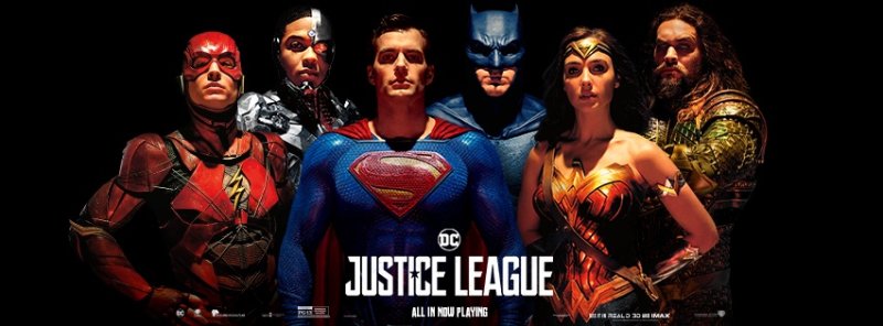 justice league movie banner with superman (bustes)