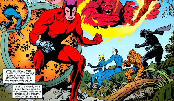 black panther vs klaw with fantatic four