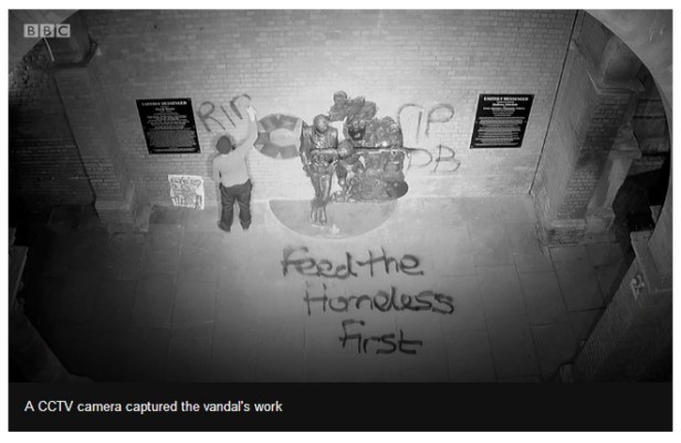 david bowie statue vandalized