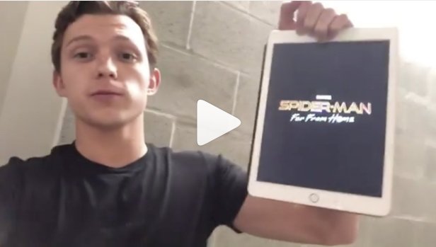 spider-man tom holland and far from home title