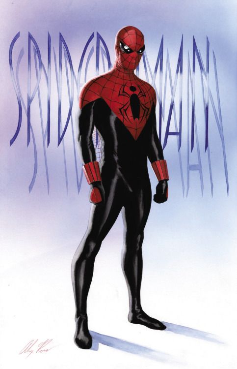 spider-man black suit by alex ross 2